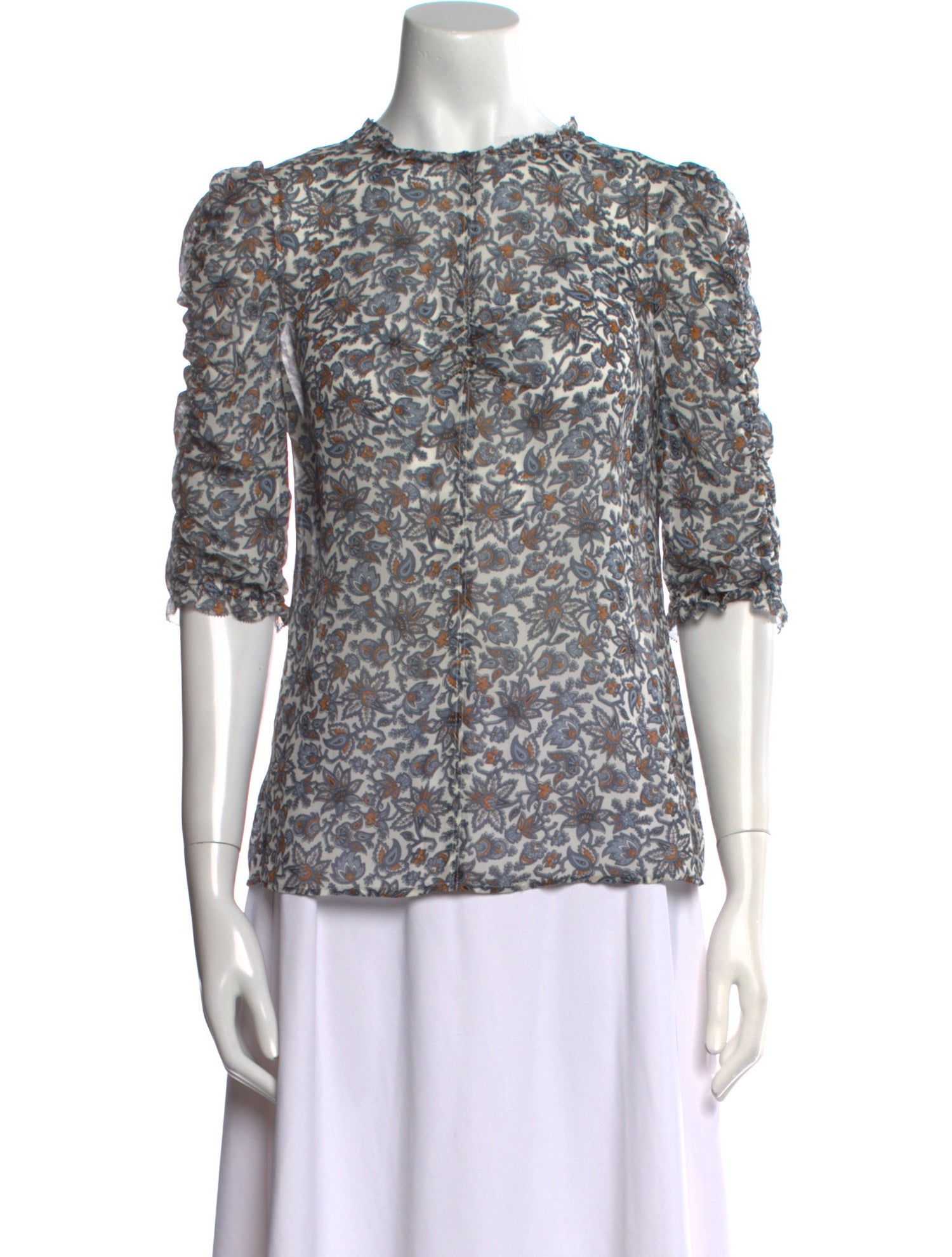 Veronica Beard Silk Floral Print Blouse