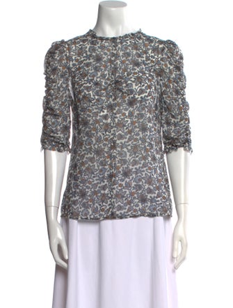 Veronica Beard Silk Floral Print Blouse