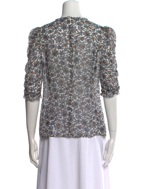 Veronica Beard Silk Floral Print Blouse