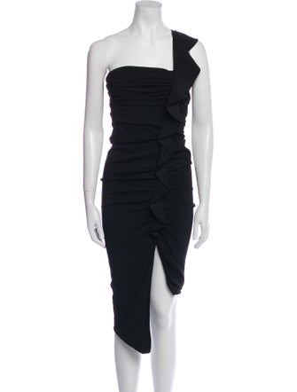 Veronica Beard One-Shoulder Midi Length Dress