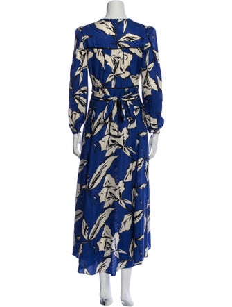 Veronica Beard Floral Print Midi Length Dress