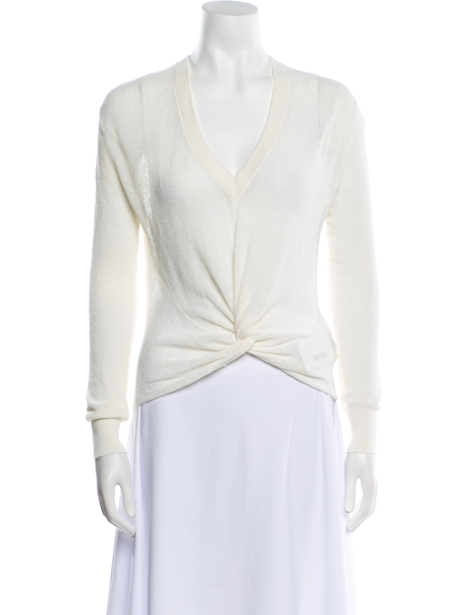 Veronica Beard Linen V-Neck Crop Top