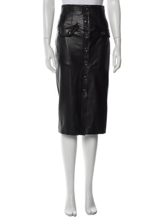 Veronica Beard Leather Trim Embellishment Knee-Length Skirt