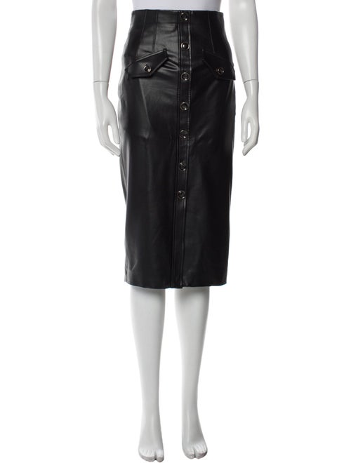 Veronica Beard Leather Trim Embellishment Knee-Length Skirt