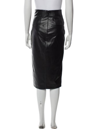 Veronica Beard Leather Trim Embellishment Knee-Length Skirt