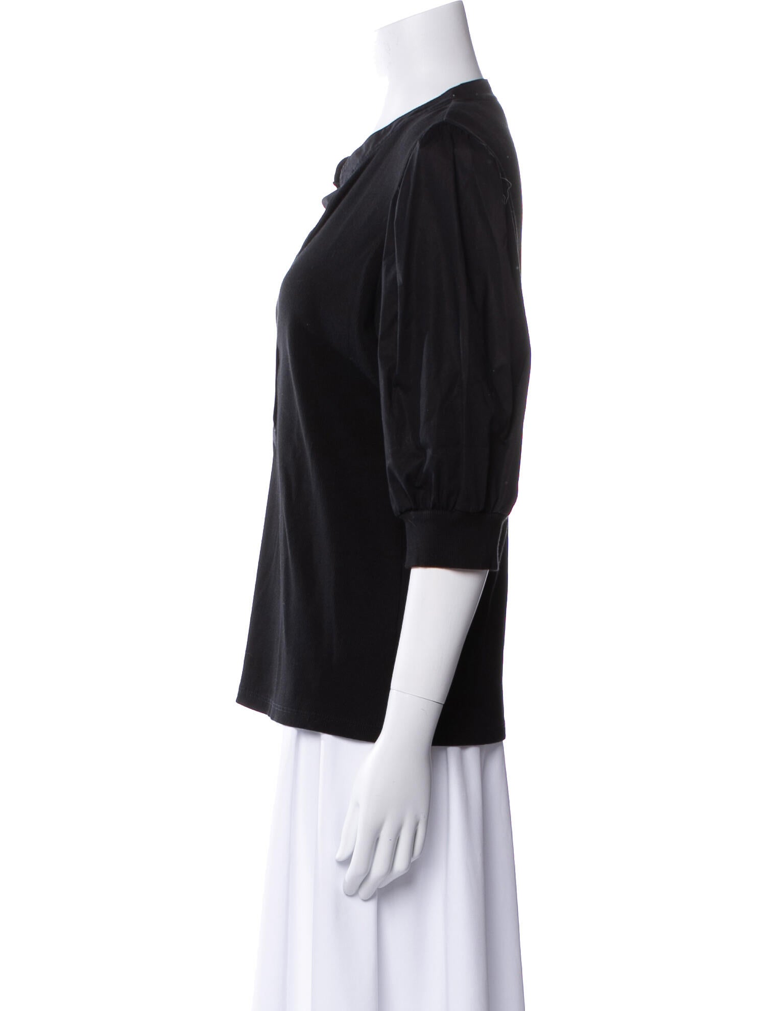 Veronica Beard V-Neck Three-Quarter Sleeve Blouse