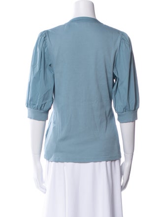 Veronica Beard V-Neck Three-Quarter Sleeve Blouse