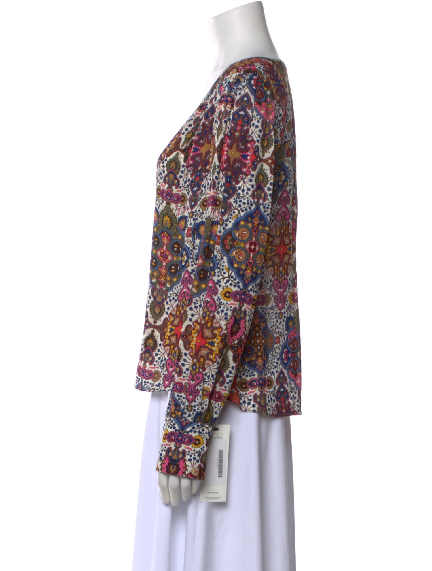 Veronica Beard Printed V-Neck Blouse