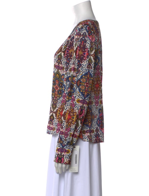 Veronica Beard Printed V-Neck Blouse