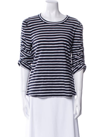 Veronica Beard Striped Scoop Neck T-Shirt