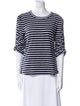 Veronica Beard Striped Scoop Neck T-Shirt