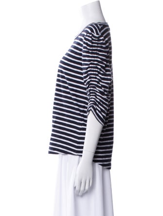 Veronica Beard Striped Scoop Neck T-Shirt