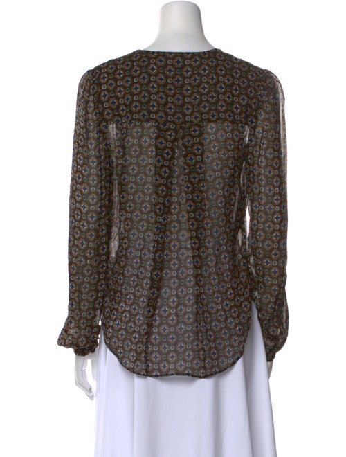 Veronica Beard Printed V-Neck Blouse