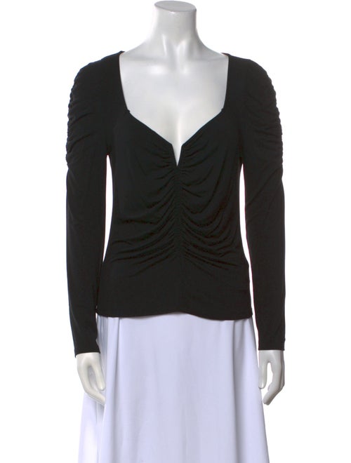 Veronica Beard V-Neck Long Sleeve Top