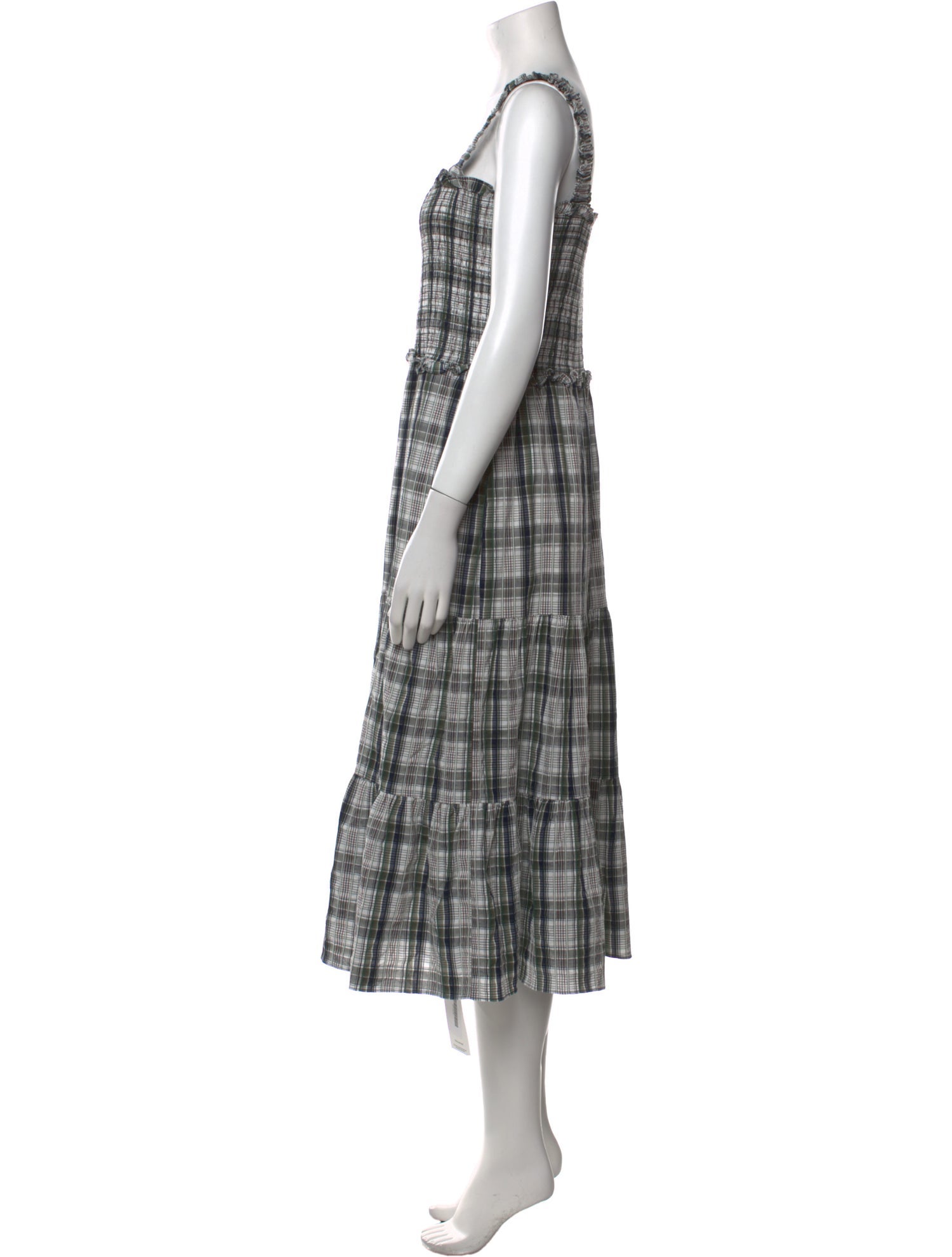 Veronica Beard Plaid Print Midi Length Dress