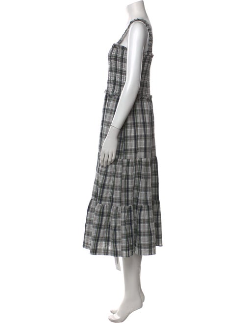 Veronica Beard Plaid Print Midi Length Dress