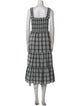 Veronica Beard Plaid Print Midi Length Dress