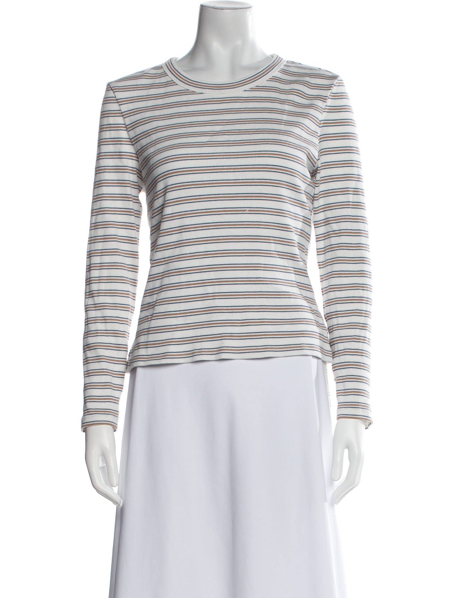 Veronica Beard Striped Crew Neck Top