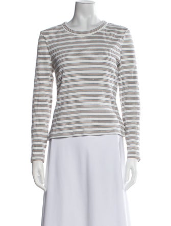 Veronica Beard Striped Crew Neck Top