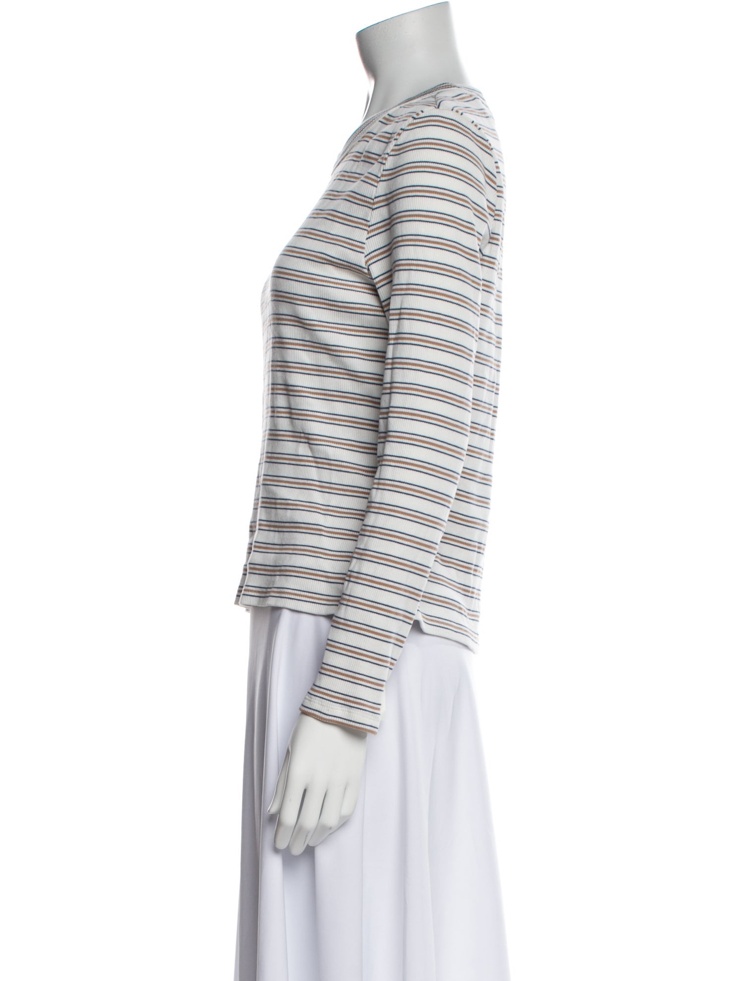 Veronica Beard Striped Crew Neck Top