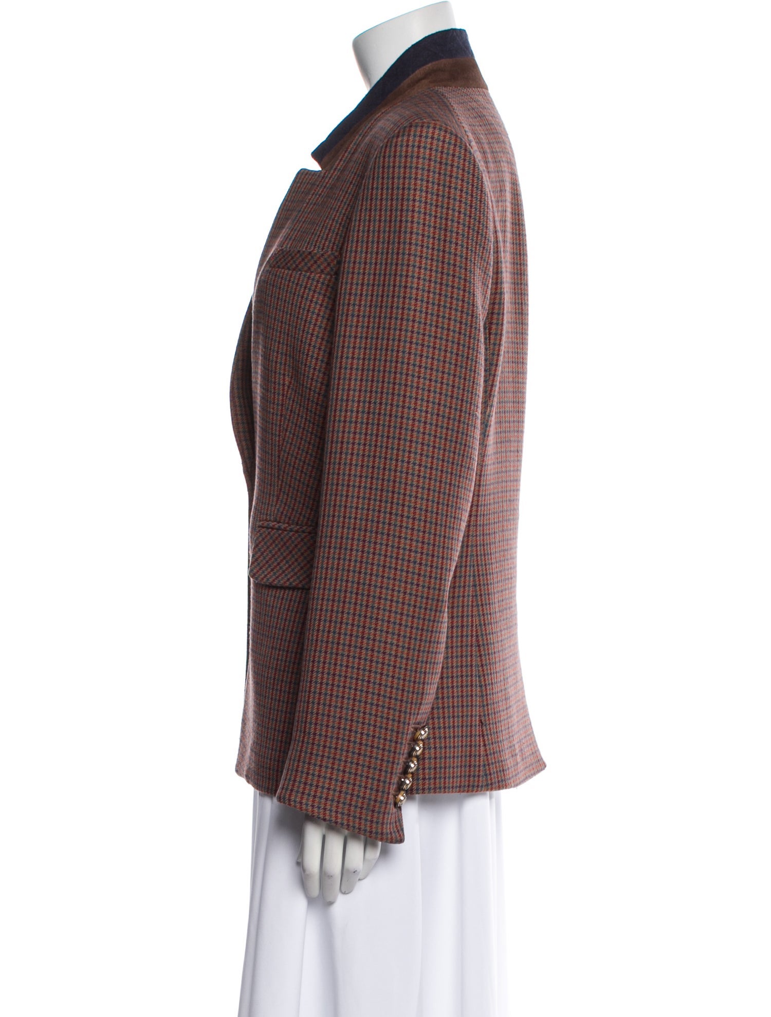 Veronica Beard Plaid Print Blazer