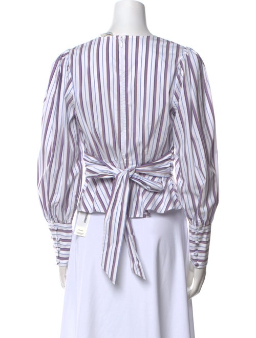 Veronica Beard Striped V-Neck Crop Top