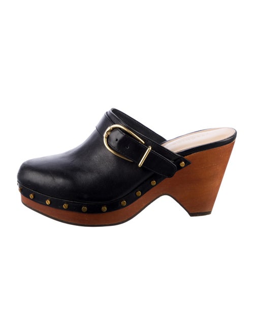 Veronica Beard Leather Studded Accents Mules
