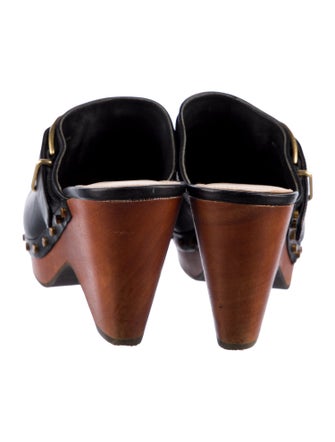 Veronica Beard Leather Studded Accents Mules