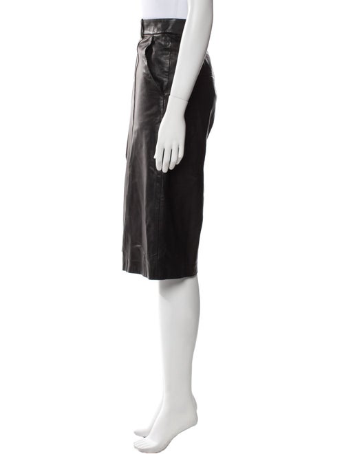 Veronica Beard Lamb Leather Knee-Length Shorts