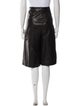 Veronica Beard Lamb Leather Knee-Length Shorts