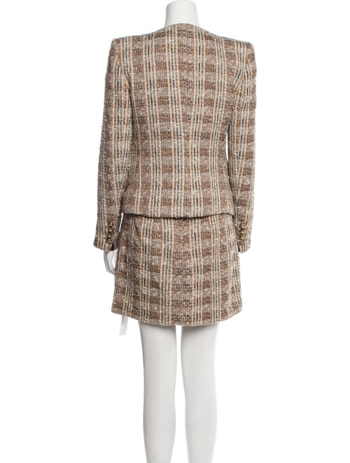 Veronica Beard Plaid Print Skirt Suit