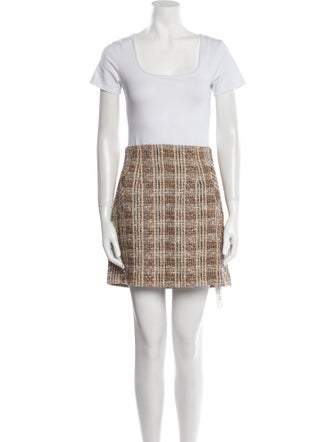 Veronica Beard Plaid Print Skirt Suit