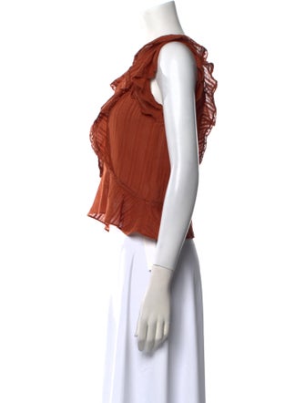 Veronica Beard Bateau Neckline Sleeveless Crop Top