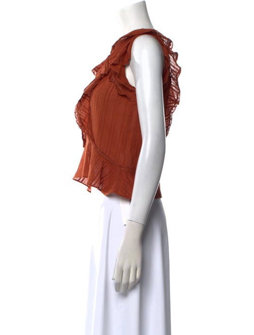 Veronica Beard Bateau Neckline Sleeveless Crop Top