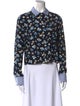Veronica Beard Silk Floral Print Button-Up Top