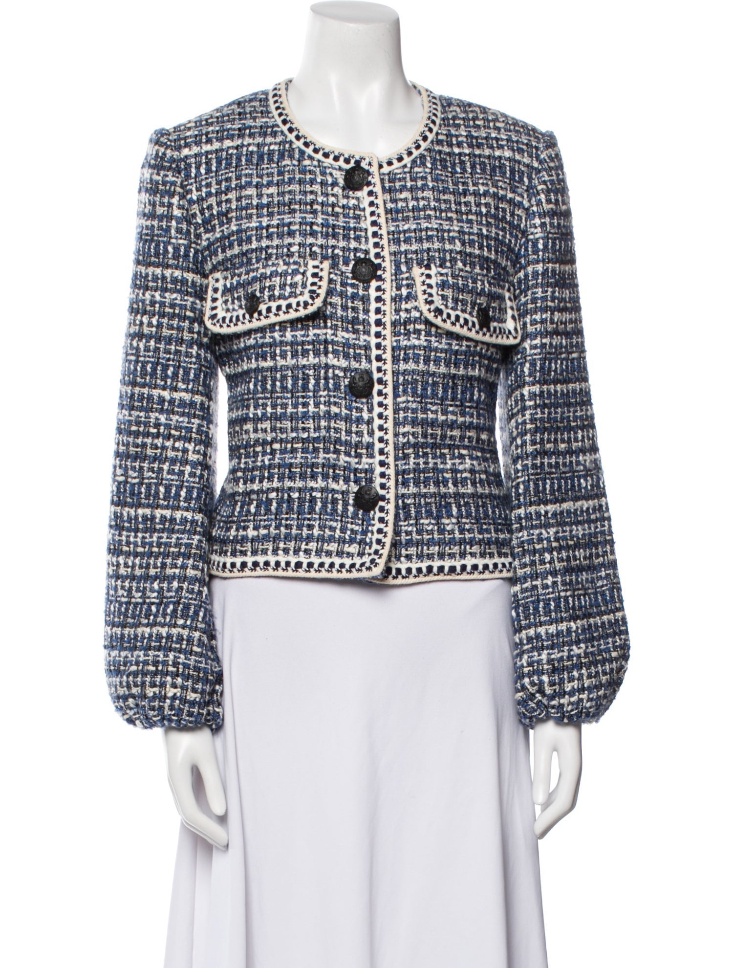 Veronica Beard Tweed Pattern Evening Jacket