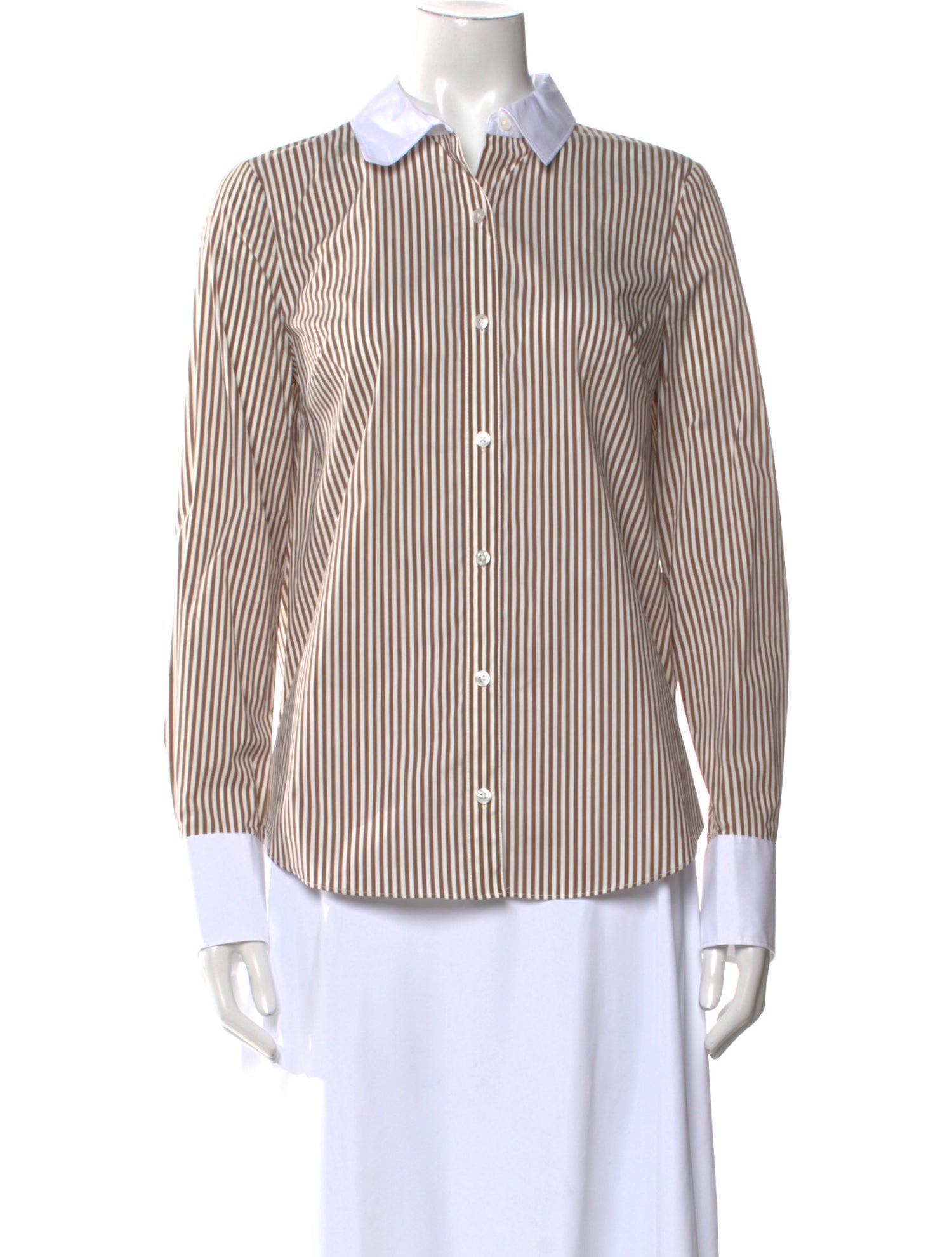 Veronica Beard Striped Long Sleeve Button-Up Top w/ Tags