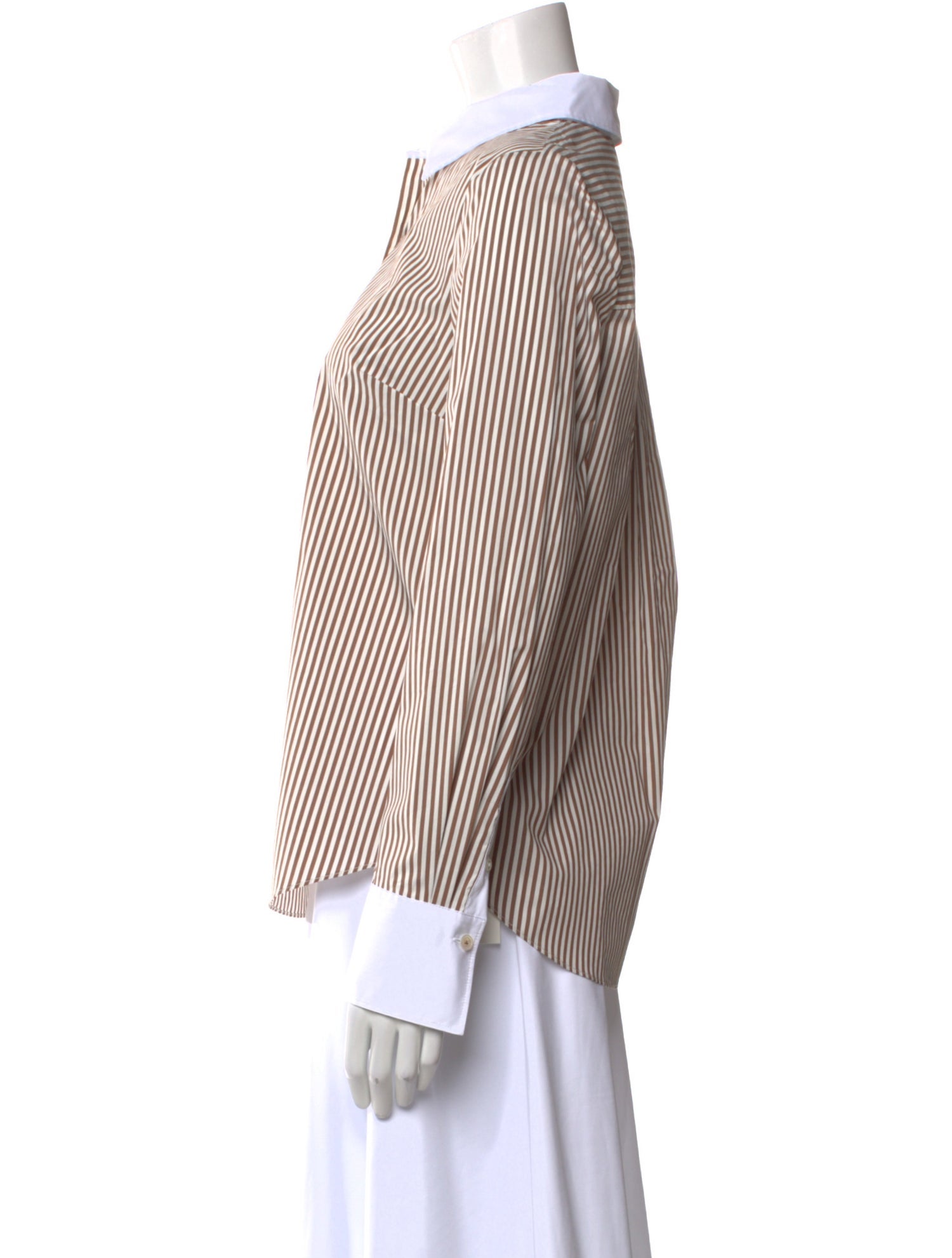 Veronica Beard Striped Long Sleeve Button-Up Top w/ Tags