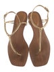 Veronica Beard Leather T-Strap Sandals