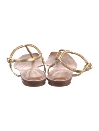 Veronica Beard Leather T-Strap Sandals