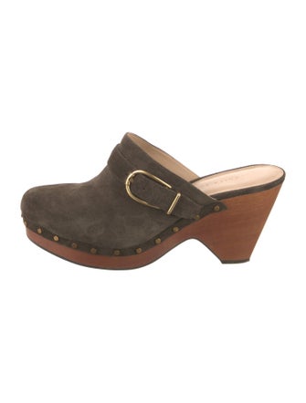 Veronica Beard Suede Studded Accents Mules
