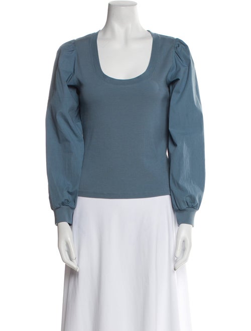 Veronica Beard Scoop Neck Long Sleeve Top
