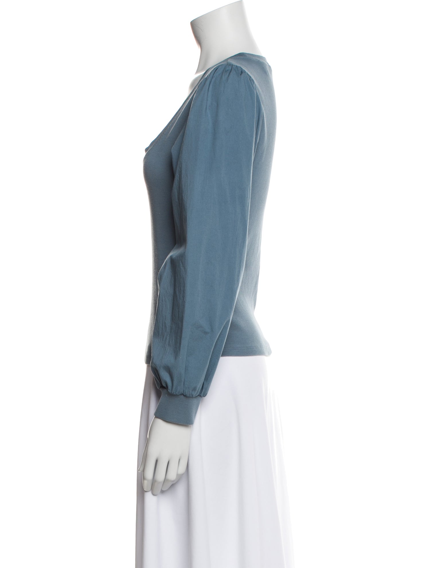 Veronica Beard Scoop Neck Long Sleeve Top