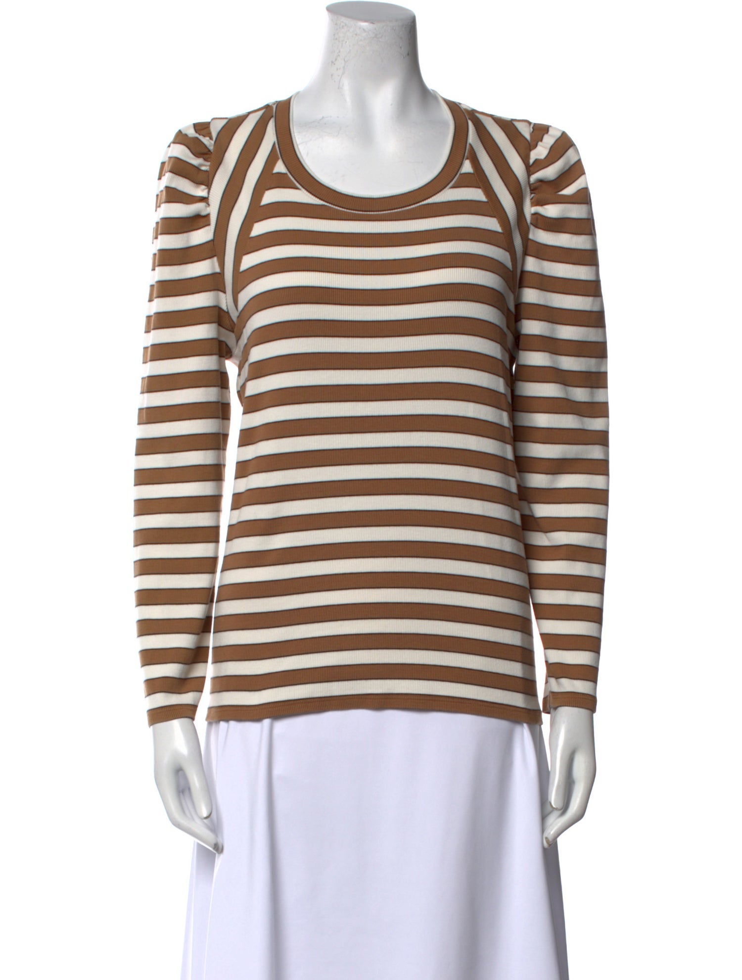 Veronica Beard Striped Scoop Neck Top