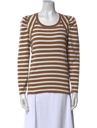 Veronica Beard Striped Scoop Neck Top