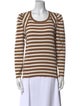 Veronica Beard Striped Scoop Neck Top