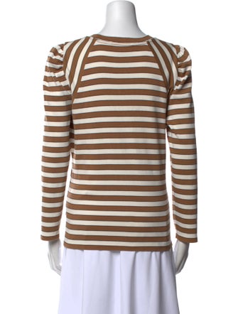 Veronica Beard Striped Scoop Neck Top