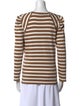 Veronica Beard Striped Scoop Neck Top