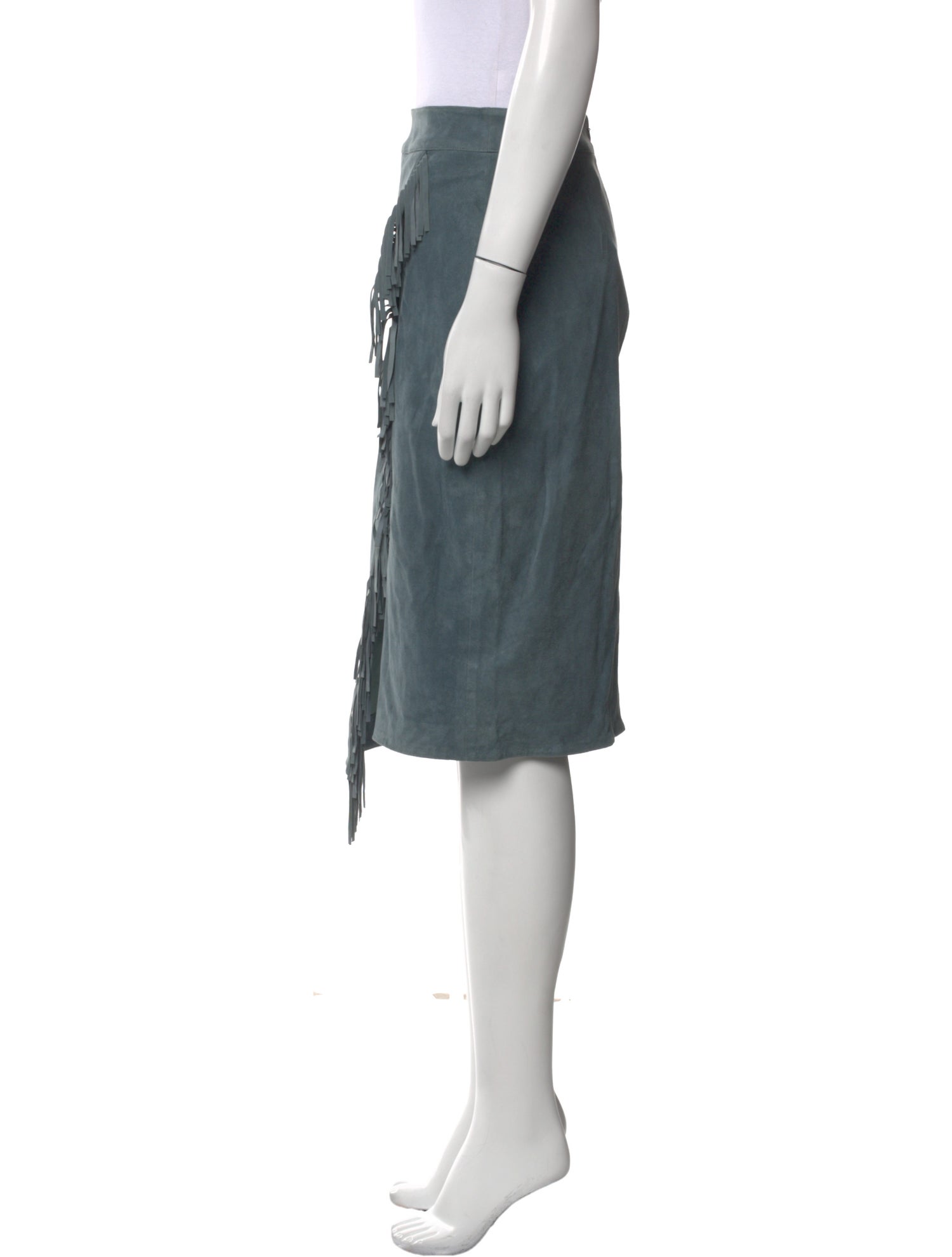 Veronica Beard Lamb Leather Knee-Length Skirt