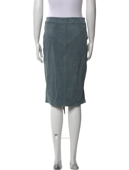 Veronica Beard Lamb Leather Knee-Length Skirt